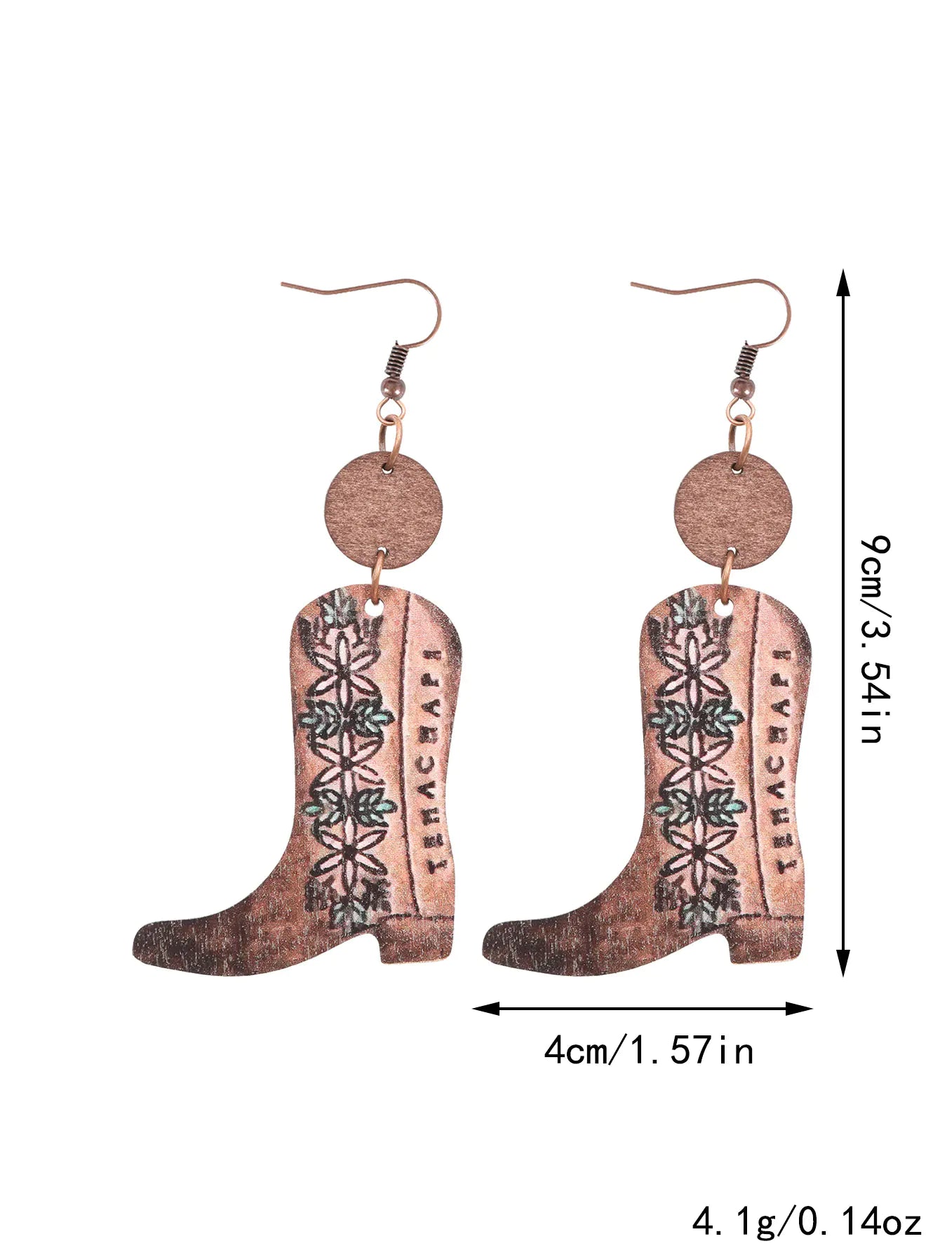 Vintage Floral Wood Earrings