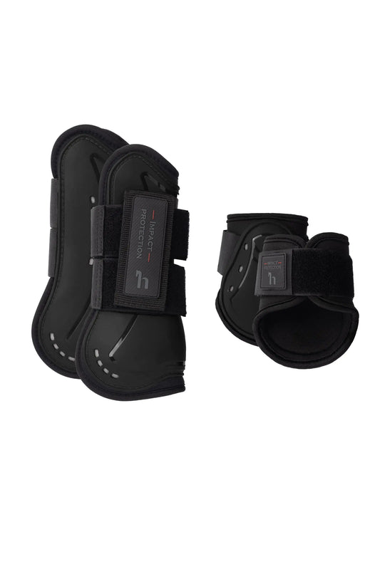HORZE Armour Airflow Tendon & Fetlock Boot Set - Black - Horse