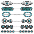 Turquoise Blossom Hair Clips - Cowgirl 12 Pack