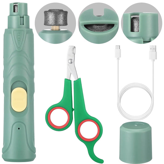 Lasnten Bird Nail Care Kit with LED - 2 Pcs, Green