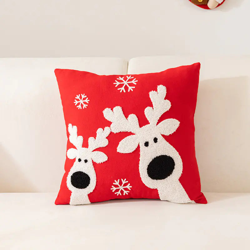Holiday Embroidered Pillow Cover