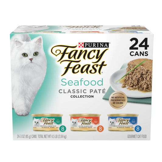 Purina Fancy Feast Classic Seafood Feast Collection Cat Food - (24)