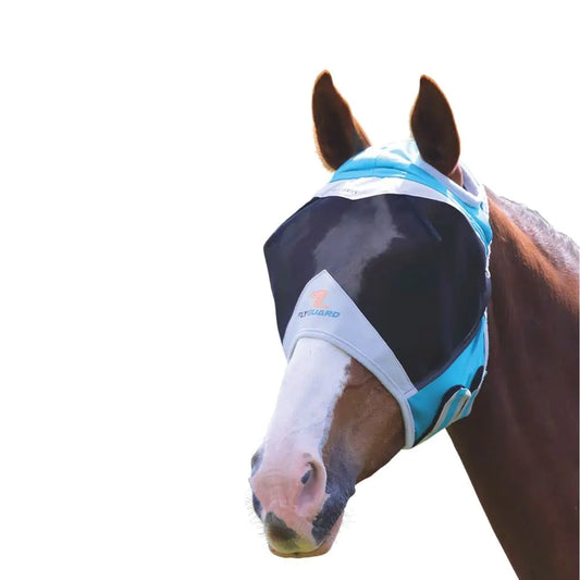 Shires Fly Guard Fine Mesh Horse Fly Mask with Ear Holes (Teal Small Pony)