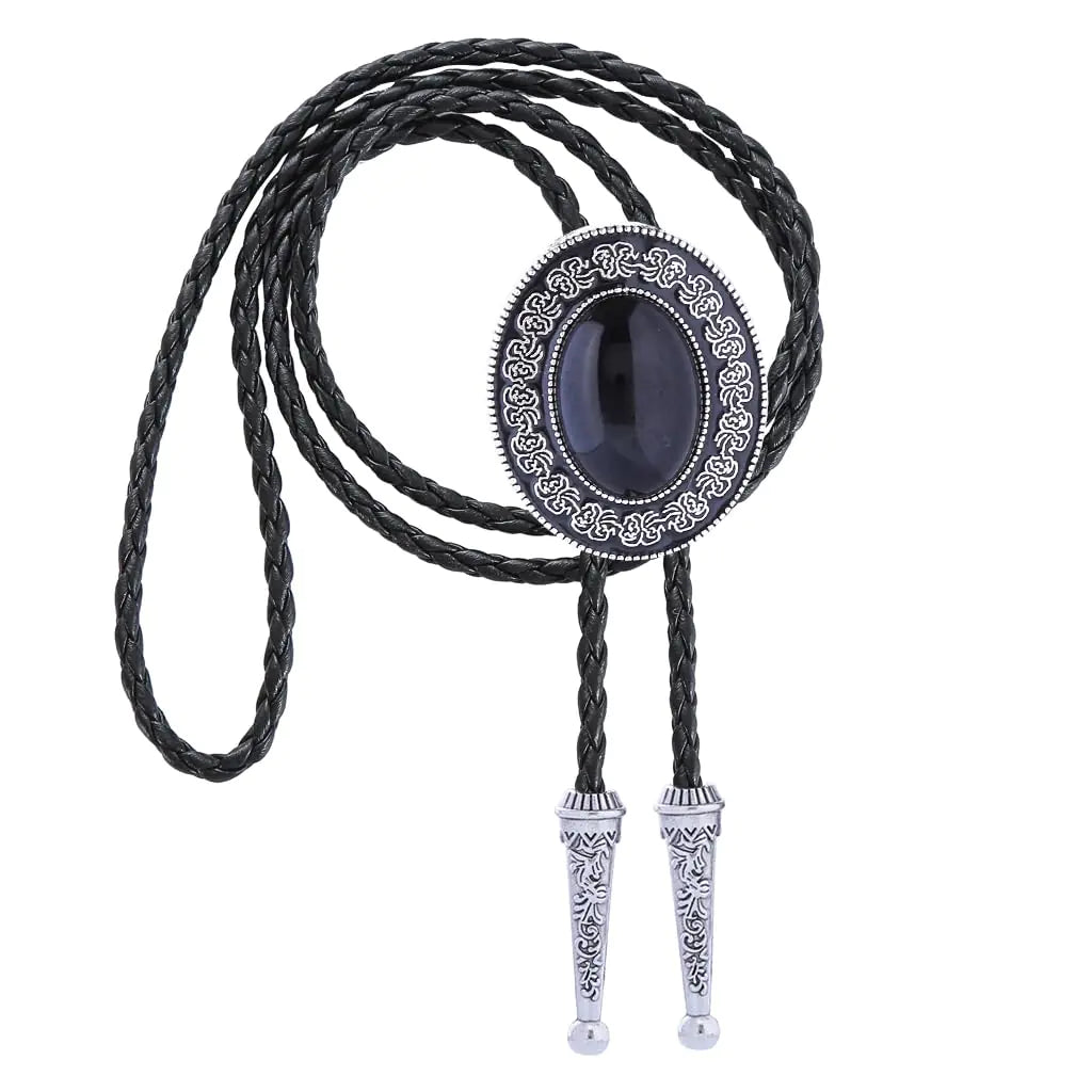 Vintage Black Stone Bolo Tie