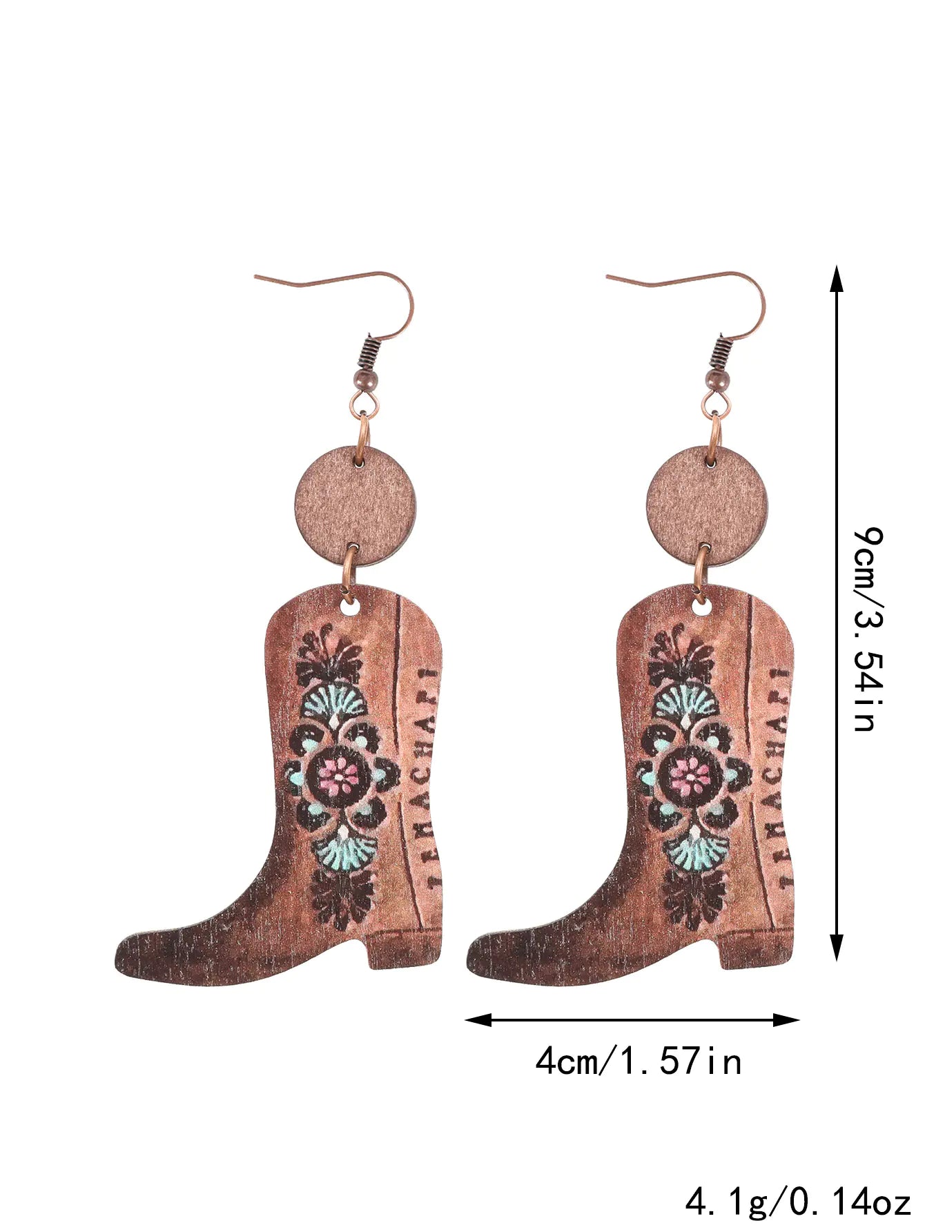 Vintage Floral Wood Earrings