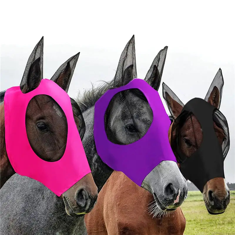 Comfort Fit Lycra Horse Fly Mask with UV Protection