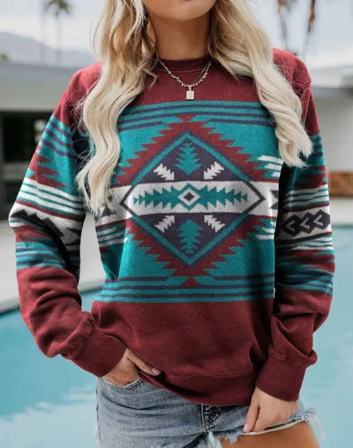 Retro Western Women's Hoodie - Chic Pullover