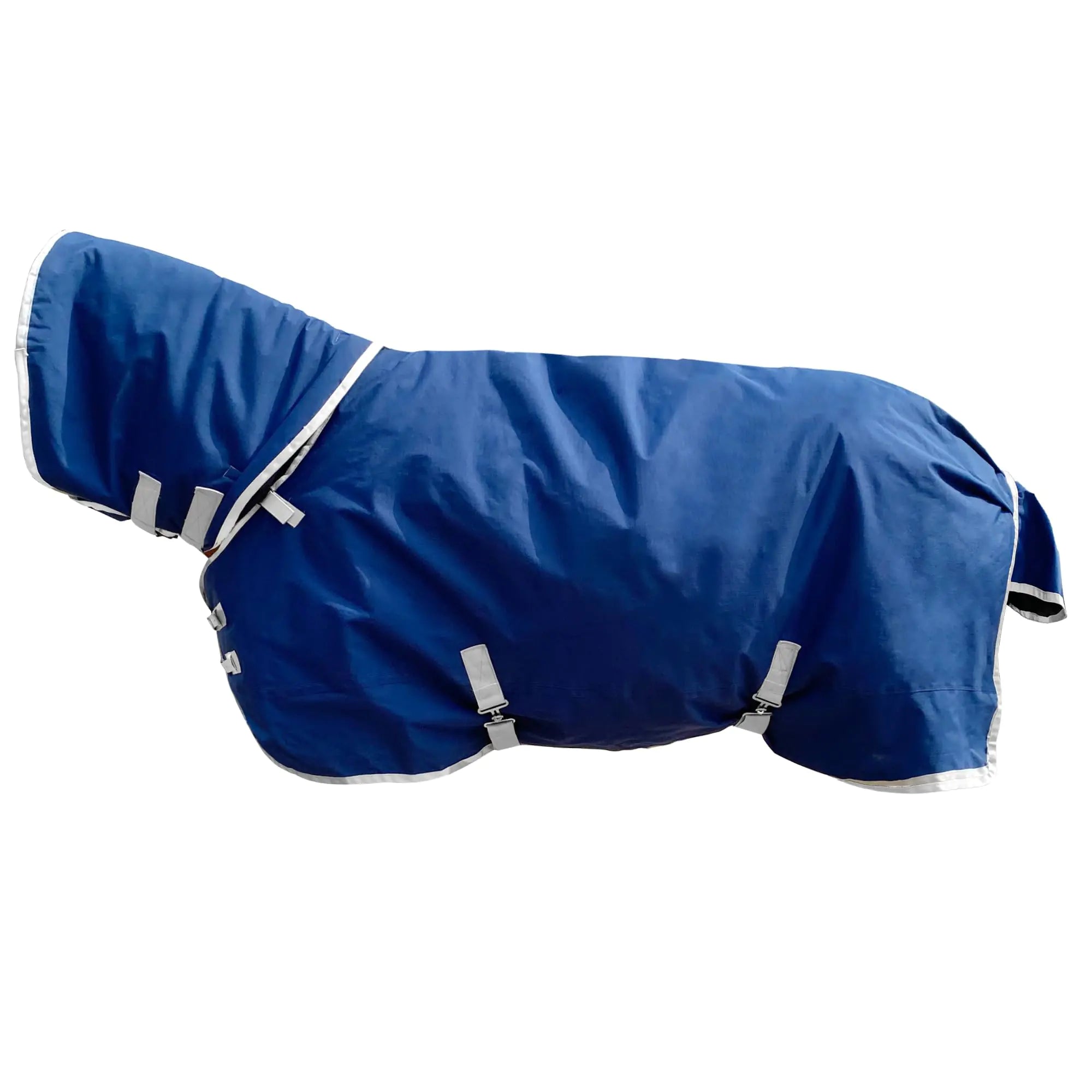 1200D Winter Waterproof Horse Trunout Blanket 340g Warm Cotton Filling Liner with Turnout Neck Cover Detachable Medium Weight Waterproof Horse Blanket (Back Length 81 inch / 155 CM)