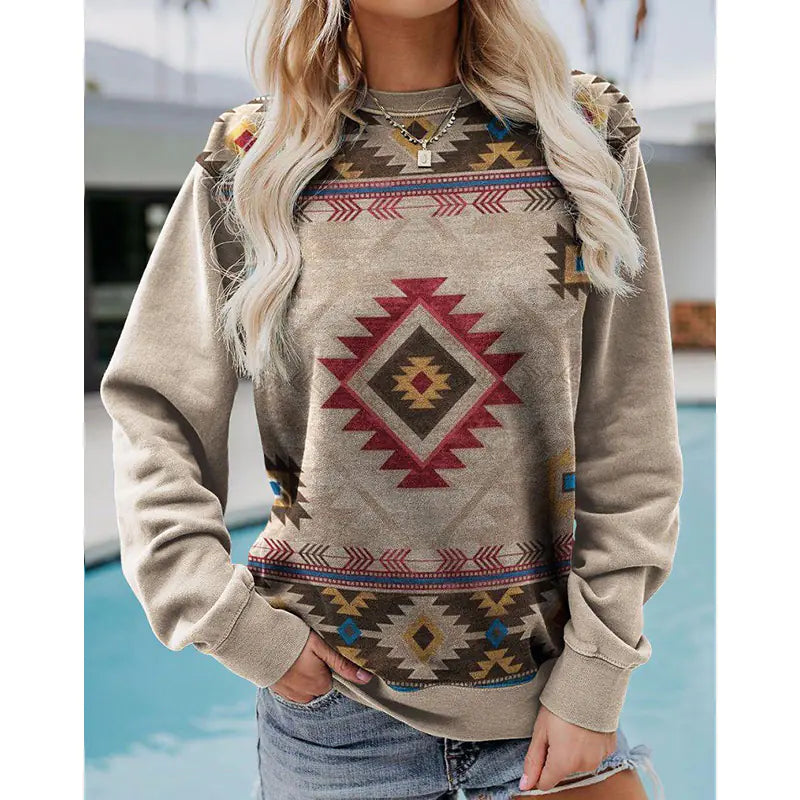Retro Western Women's Hoodie - Chic Pullover