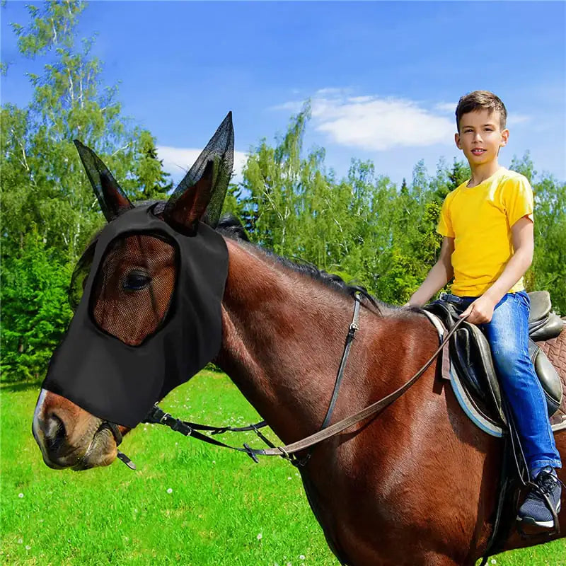 Comfort Fit Lycra Horse Fly Mask with UV Protection