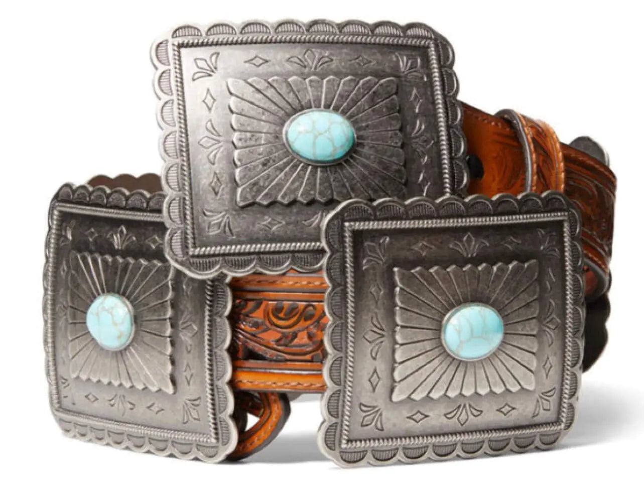 ARIAT Turquoise Inlay Cowgirl Belt Tan