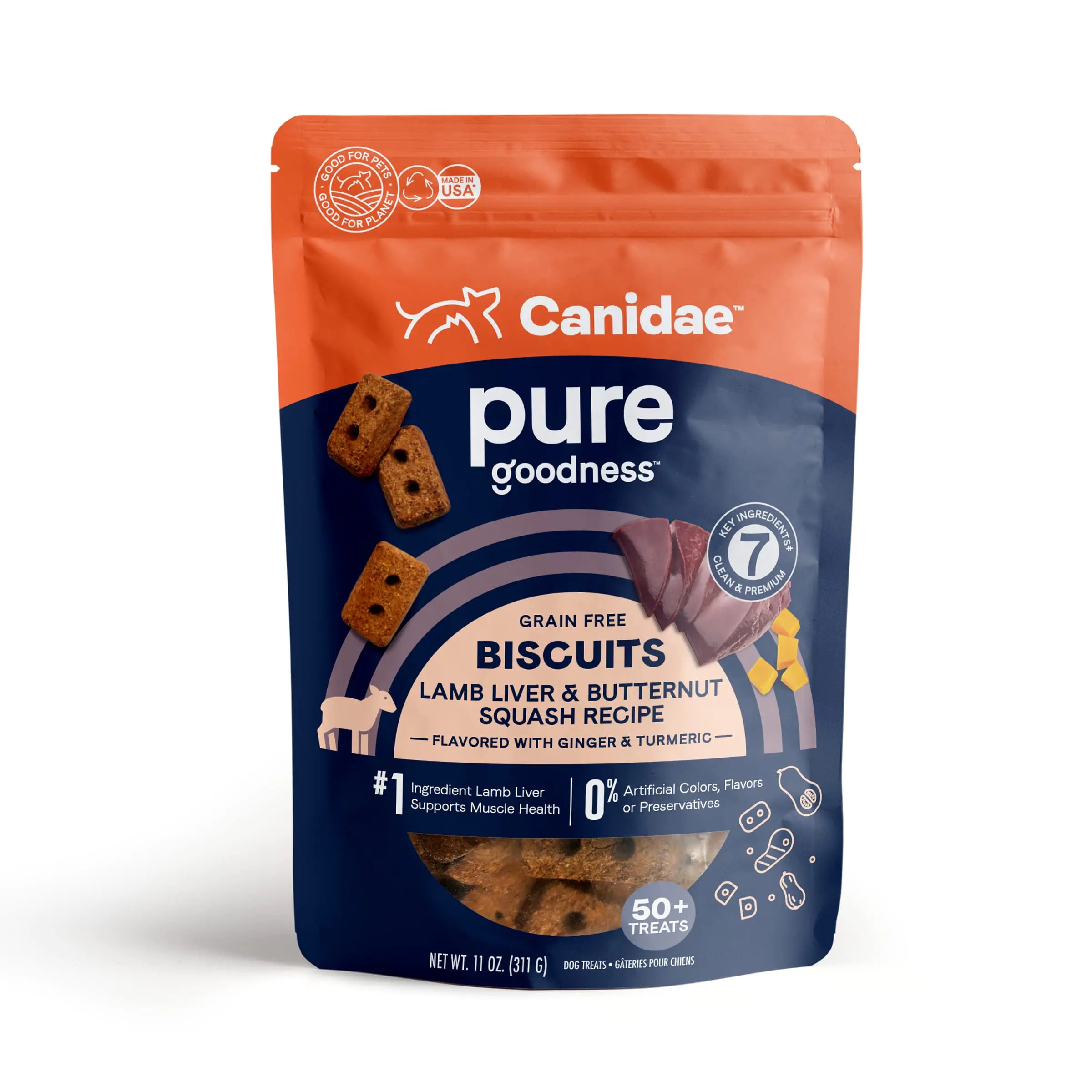 CANIDAE Pure Lamb Liver & Squash Grain-Free Dog Biscuits