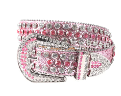 Crystal-Adorned Western Belt for Women