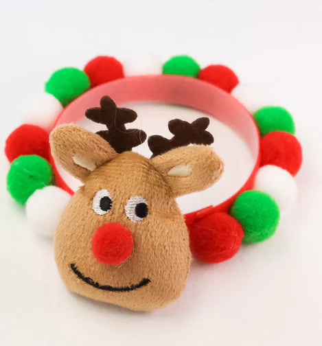 Holiday Pup Bowtie with Festive Pom