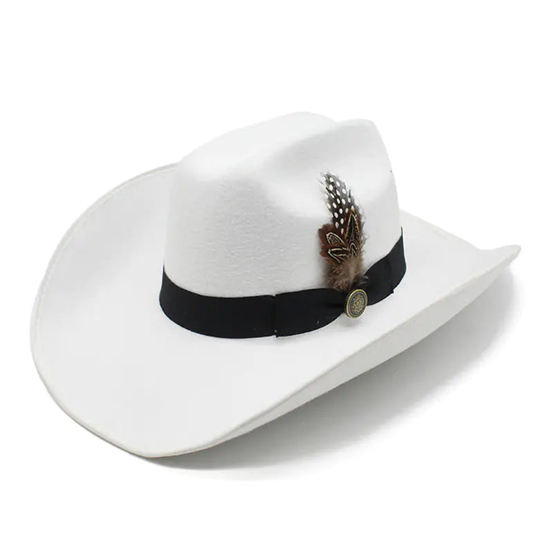Unisex Woolen Western Hat - Chic Cowboy Style