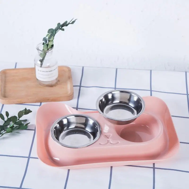 Dual Steel Pet Feeding Station