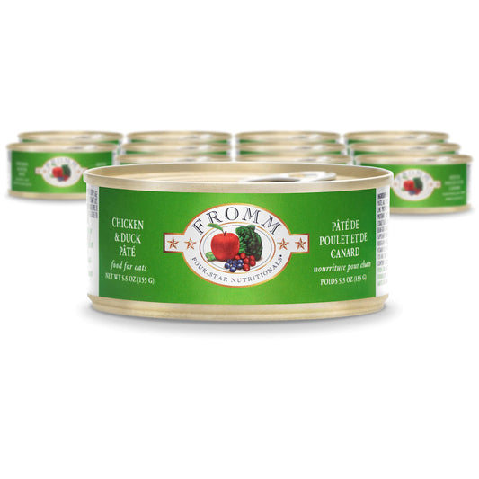 Fromm Four-Star Nutritionals Chicken & Duck Pate Cat Food - Premium Wet Cat Food - Chicken Recipe - Case of (12) 5.5 oz Cans