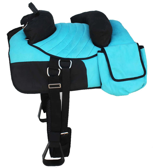 CHALLENGER Horse Western Turquoise Deluxe Bareback Trail Saddle Pad w/Pockets 39TS07TR