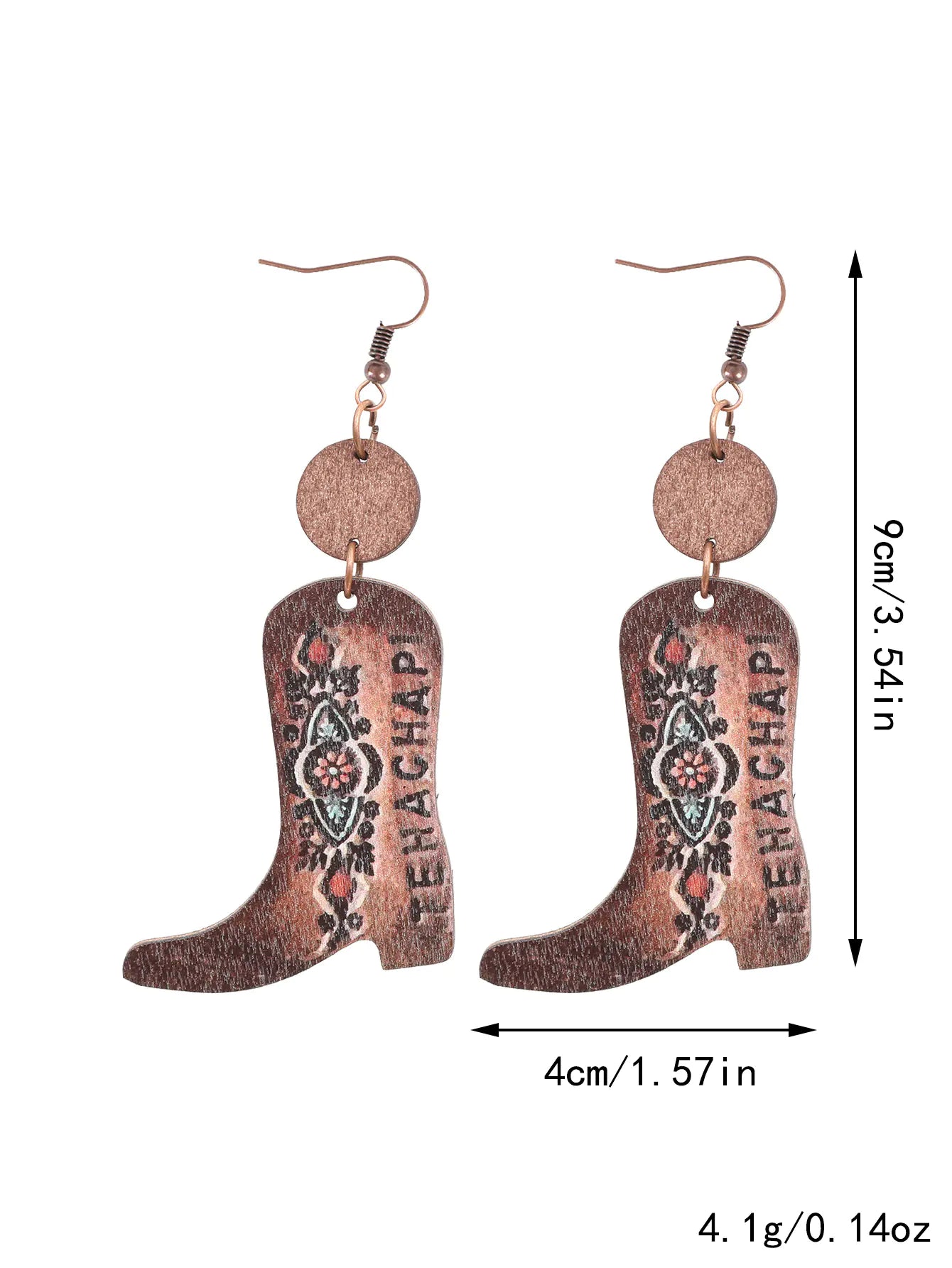 Vintage Floral Wood Earrings