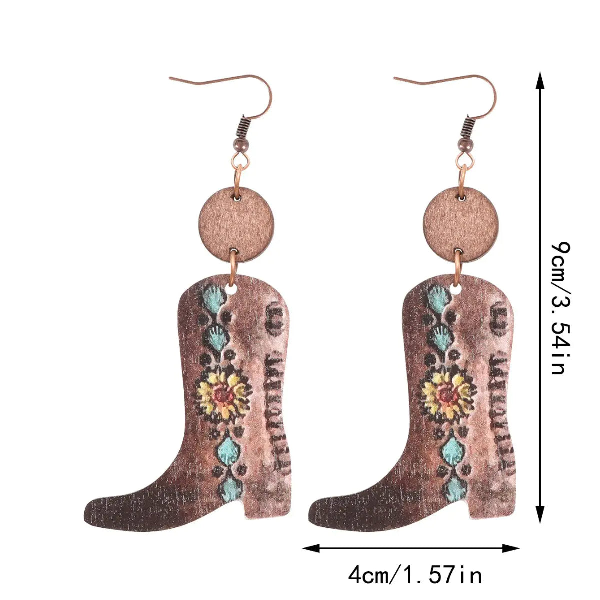 Vintage Floral Wood Earrings