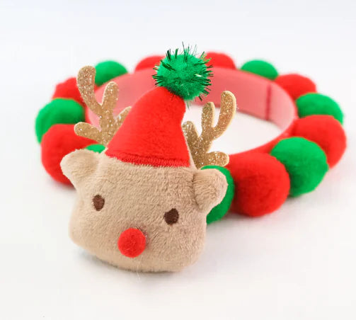 Holiday Pup Bowtie with Festive Pom