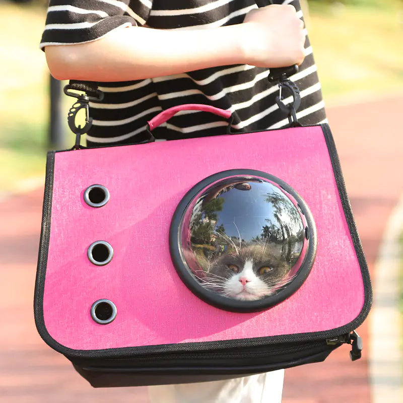 Foldable Cat Backpack with Breathable Mesh Design