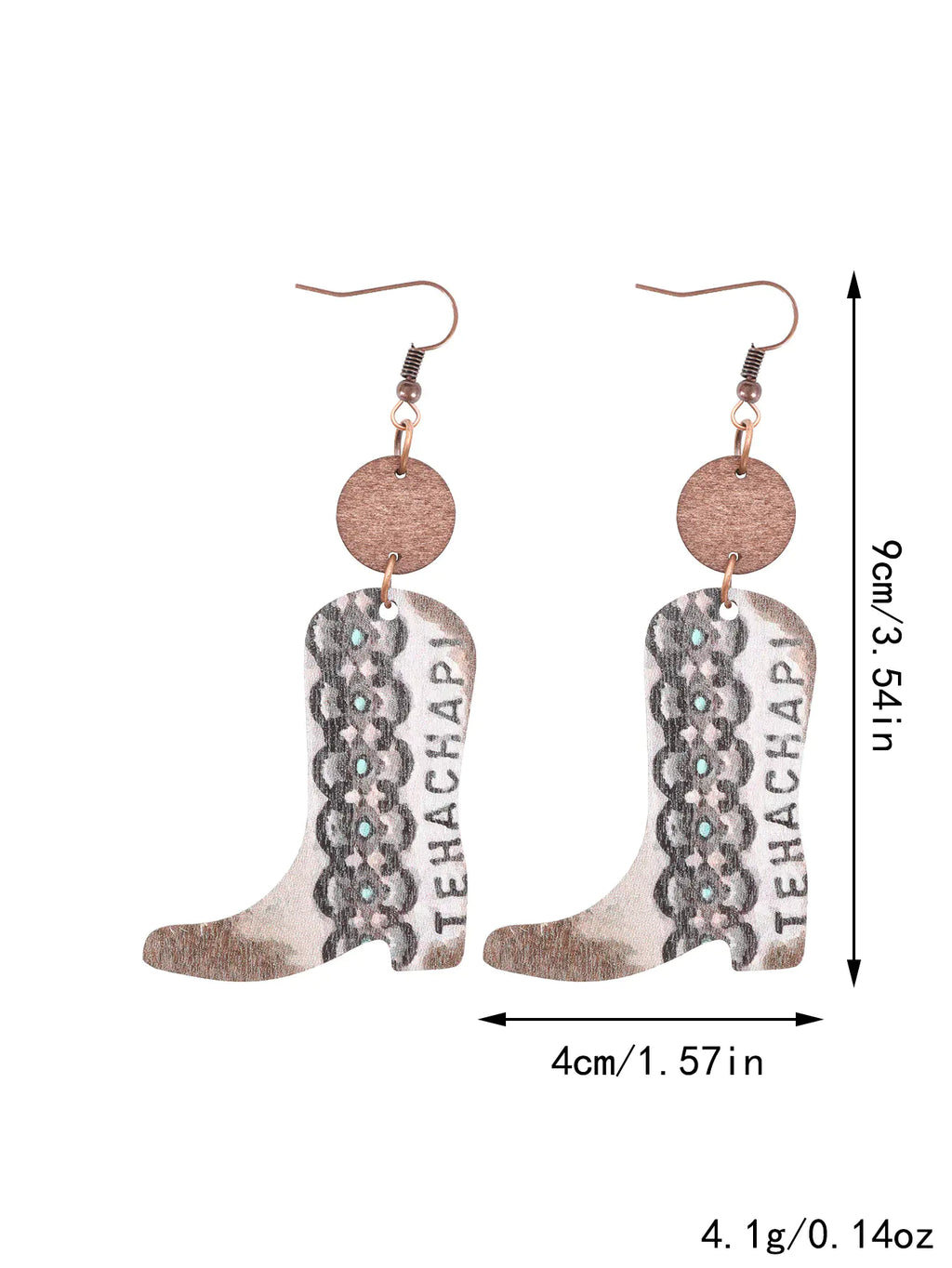 Vintage Floral Wood Earrings