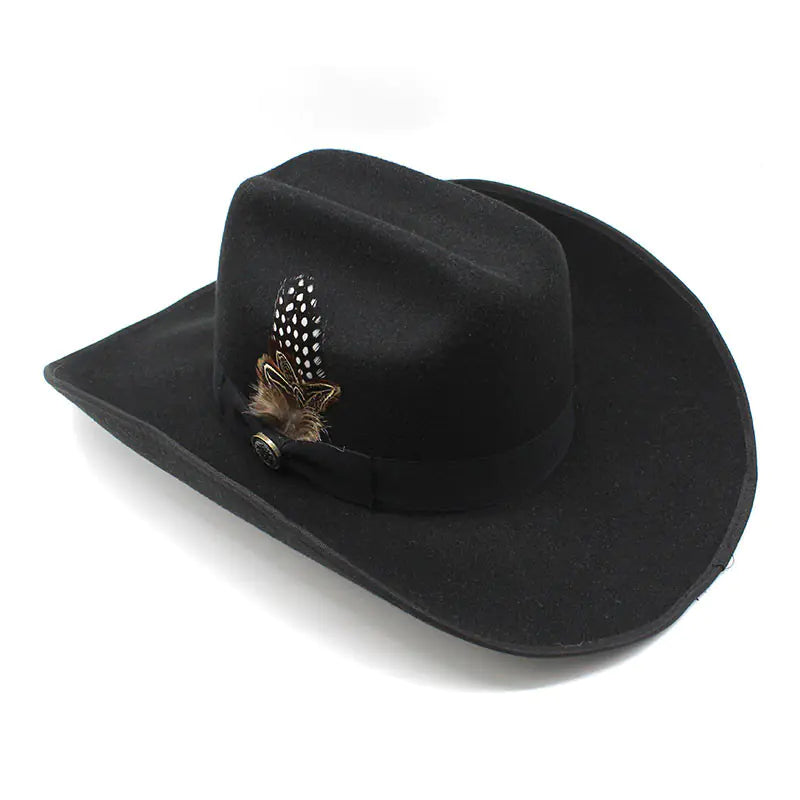 Unisex Woolen Western Hat - Chic Cowboy Style
