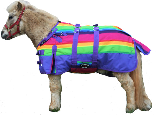 CHALLENGER 56" 1200D Miniature Weanling Donkey Pony Horse Foal Winter Blanket Rainbow 51968B
