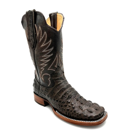 Ranchero Square Toe Embossed Leather Boots