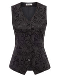 GRACE KARIN Women's Slim V-Neck Vest - Casual Jacquard Waistcoat