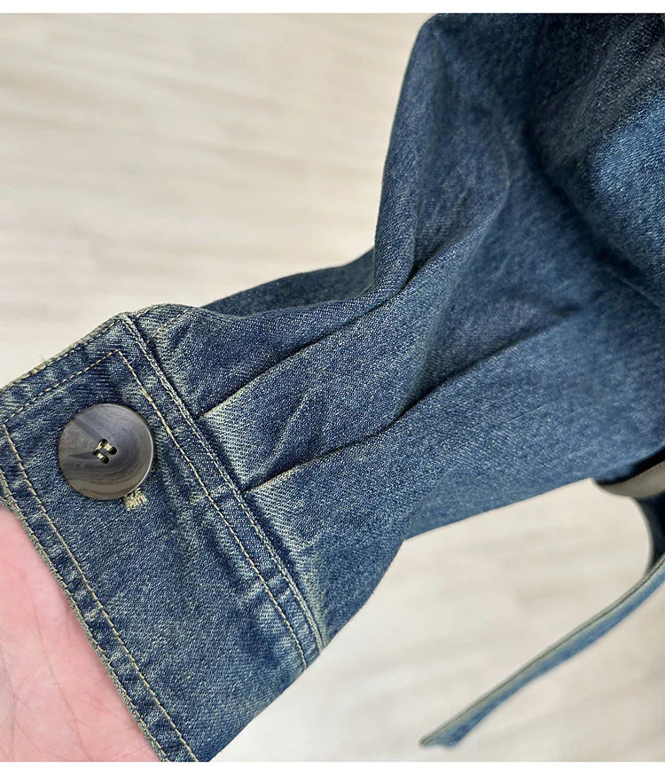 Chic Retro Blue Denim Jacket