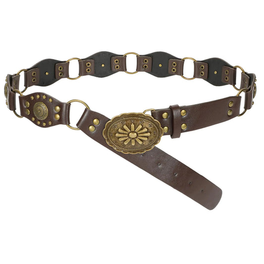 Rustic Rivet Western Belt with Vintage Buckle