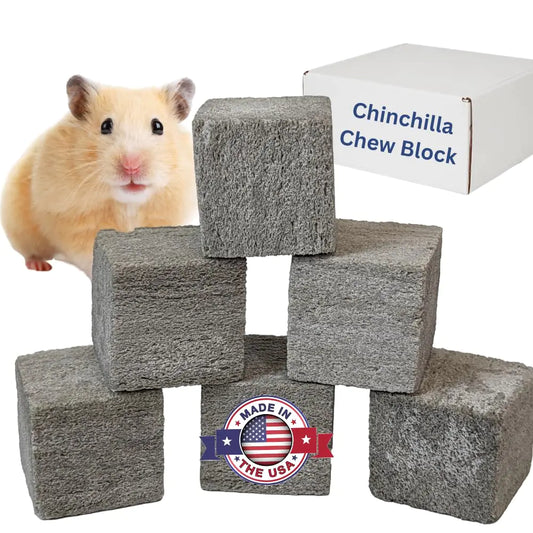 Chinchilla Chew Toys Pumice Chew Blocks Lava Block for Hamster Rat Mice Degus Gerbils Small Animal Toys Guinea Pigs Chew Toys Rabbit Toys Bunny Toys by Billy Buckskin (Pack of 6)Mined in USA
